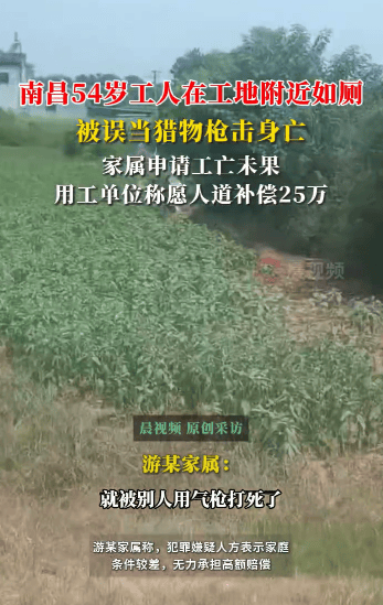 54岁农民工在工地附近如厕被气枪击杀<strong></p>
<p>币圈平台</strong>，肇事者自首，用工单位愿补偿25万，家属发声