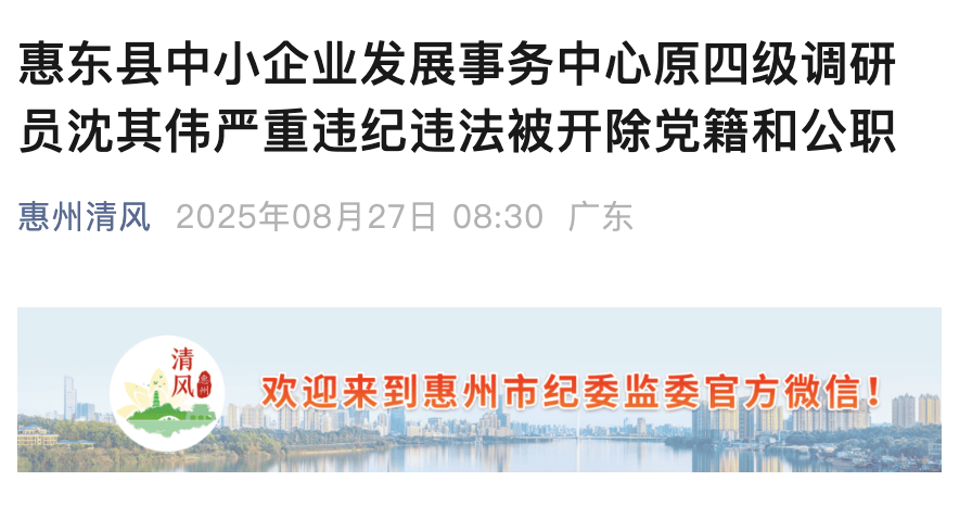 隐瞒入党前严重错误<strong></p>
<p>波卡币</strong>！惠州惠东县一原四级调研员被“双开”