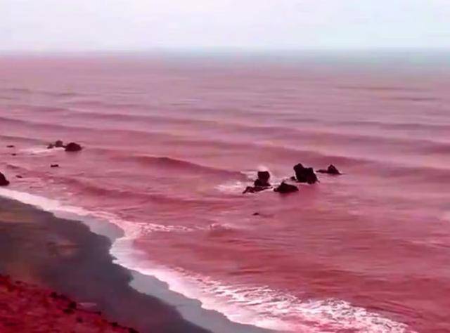 罕见！伊朗霍尔木兹岛遭遇强降雨<strong></p>
<p>xlm币</strong>，部分海域变成“血色海洋”