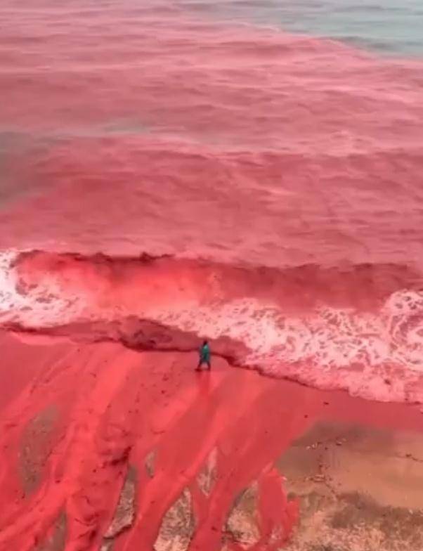 罕见！伊朗霍尔木兹岛遭遇强降雨<strong></p>
<p>xlm币</strong>，部分海域变成“血色海洋”