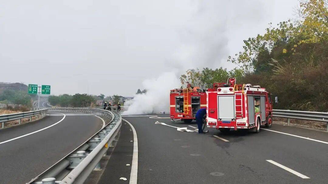 四川高速上一汽车突发自燃！车内两人闻到异味后果断弃车<strong></p>
<p>xlm币</strong>，成功逃生